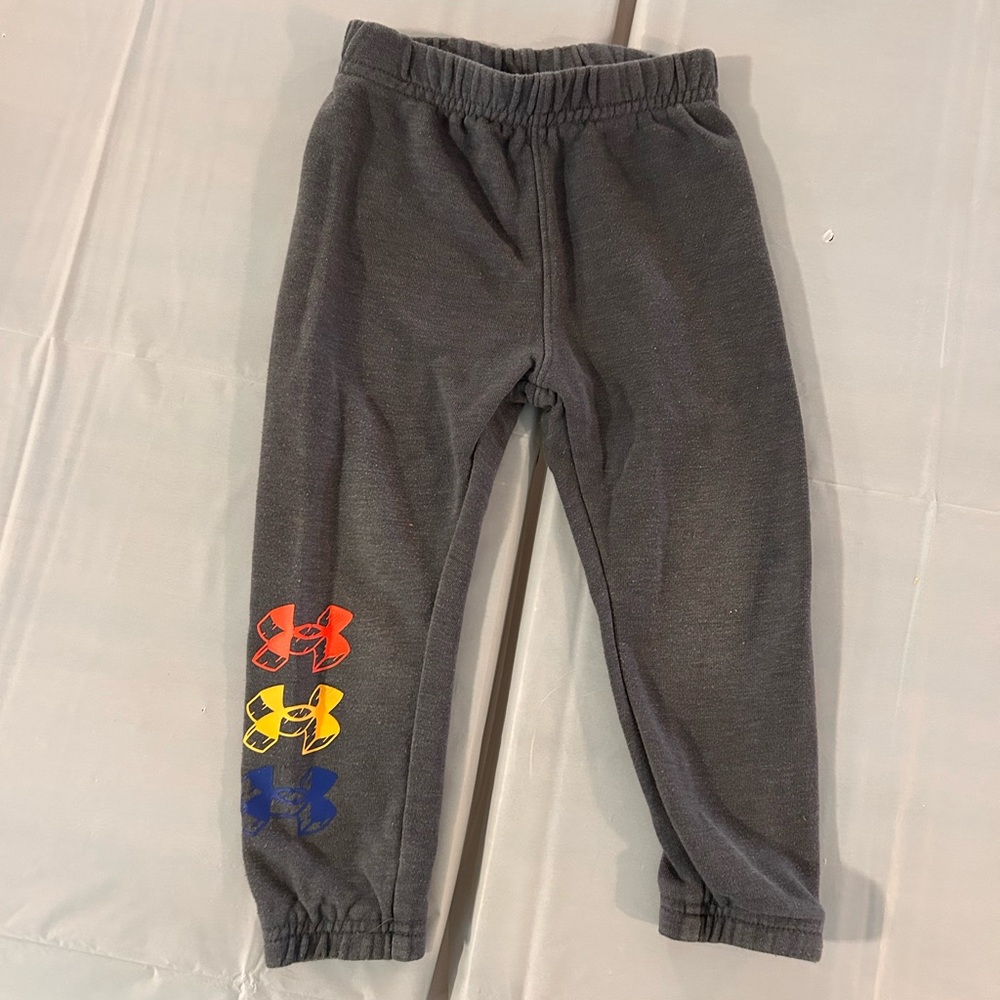 Under‎ Armour 2T Gray colorful Multi Logo Jogger Sweatpants